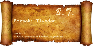 Bozsoki Tivadar névjegykártya